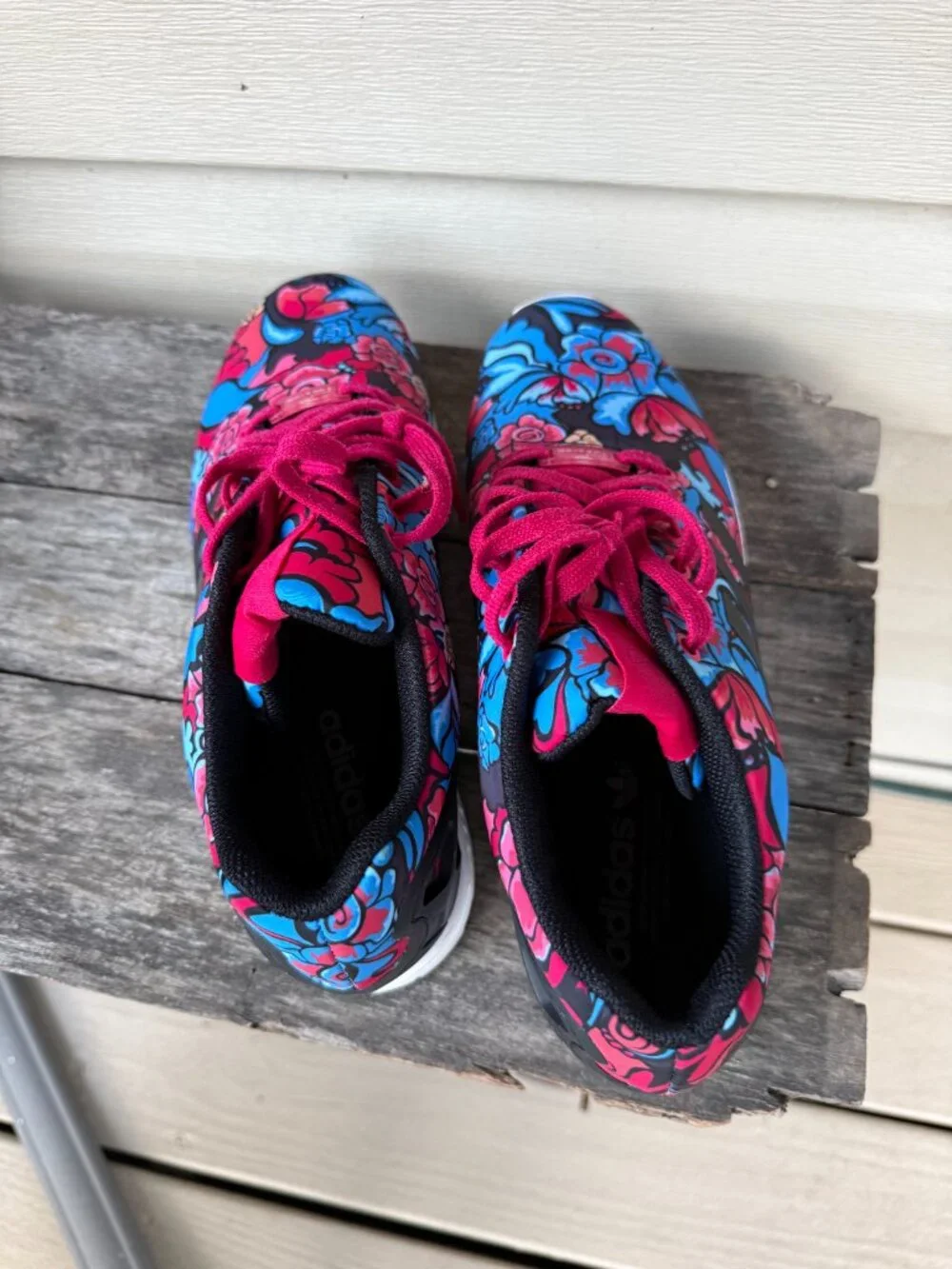 Adidas Originals ZX Flux Torsion Women’s Size 10 Floral Pink Blue Sneakers